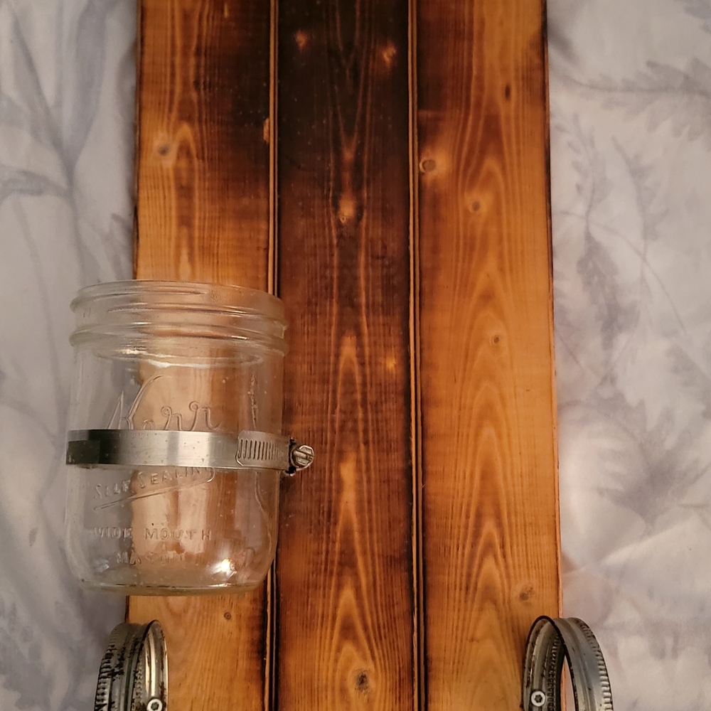 Rustic Wooden Wall Hair Dryer/straightner Holder.